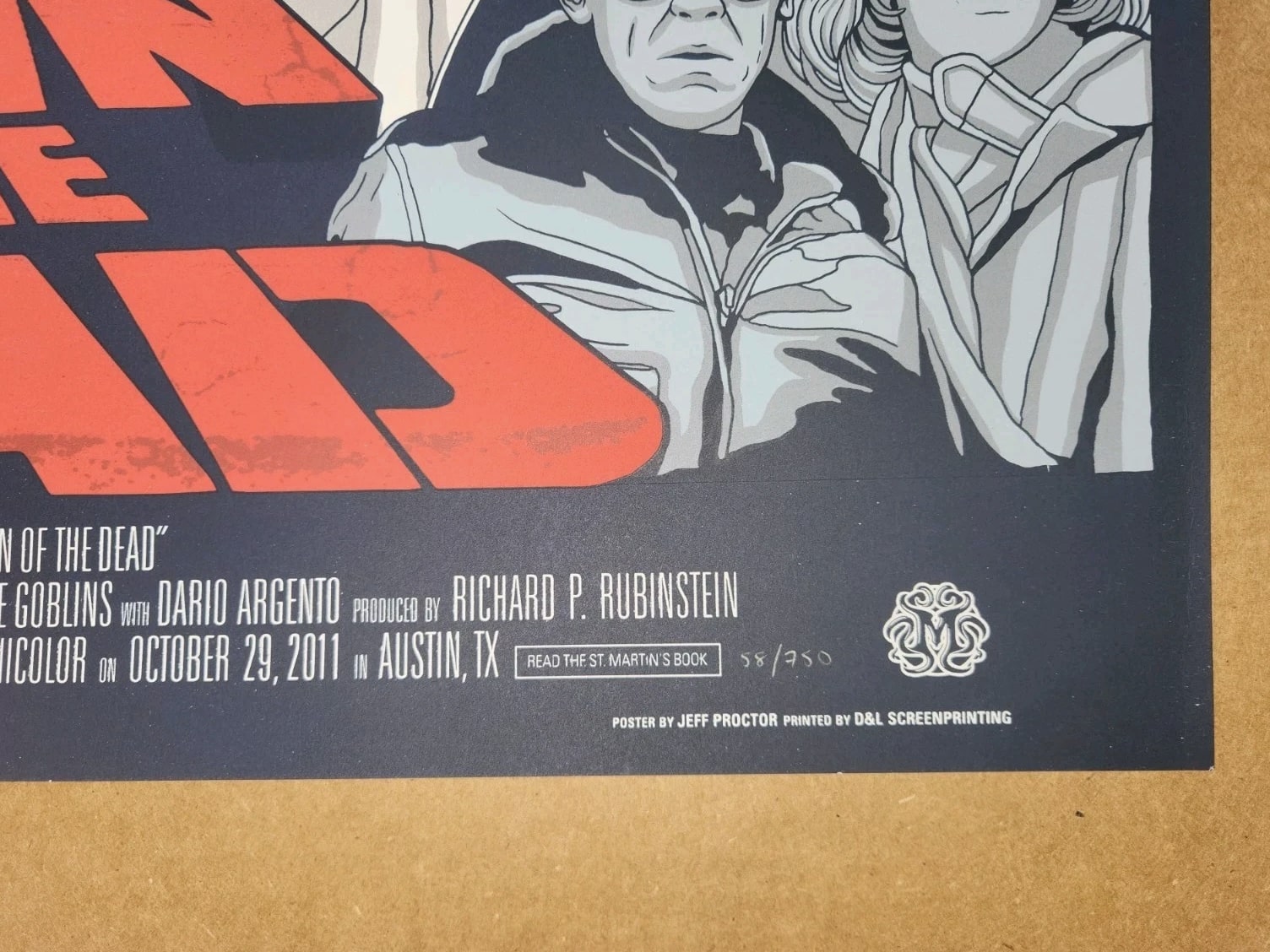 DAWN OF THE DEAD by Jeff Proctor Movie Poster Print Mondo #58/750 Near MINT
