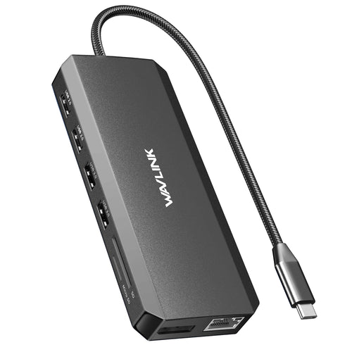 12-in-1 5Gbps USB3 USB C Hub Triple Display USB C Dock Multiport 2x HDMI DP RJ45