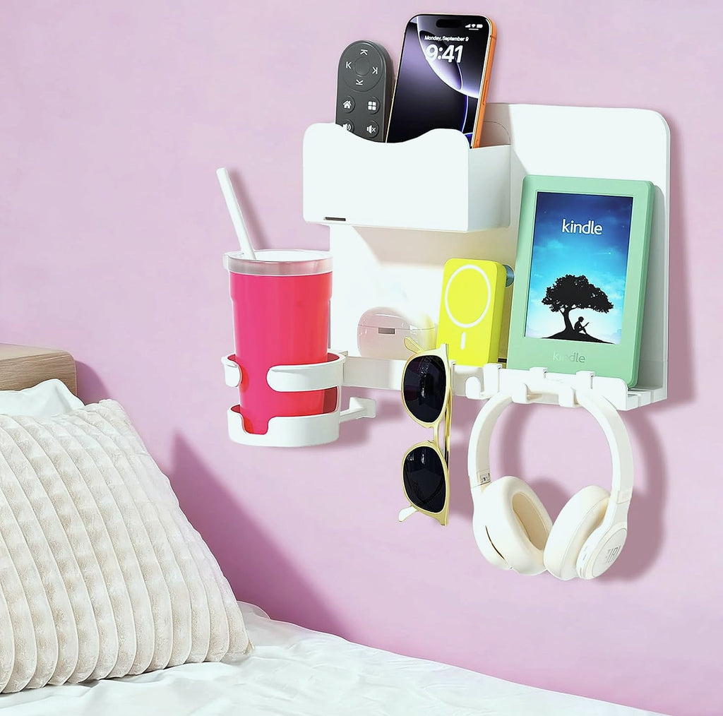 WALfuyao Floating Bedside Shelf Wall Organizer Storage