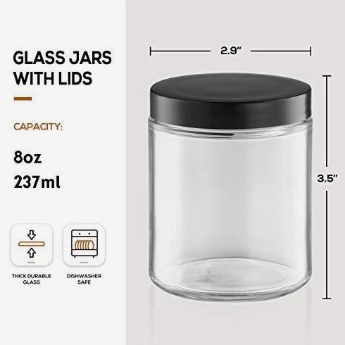 8 Oz Glass Candle Jars with Lids Round Containers For Candle Making