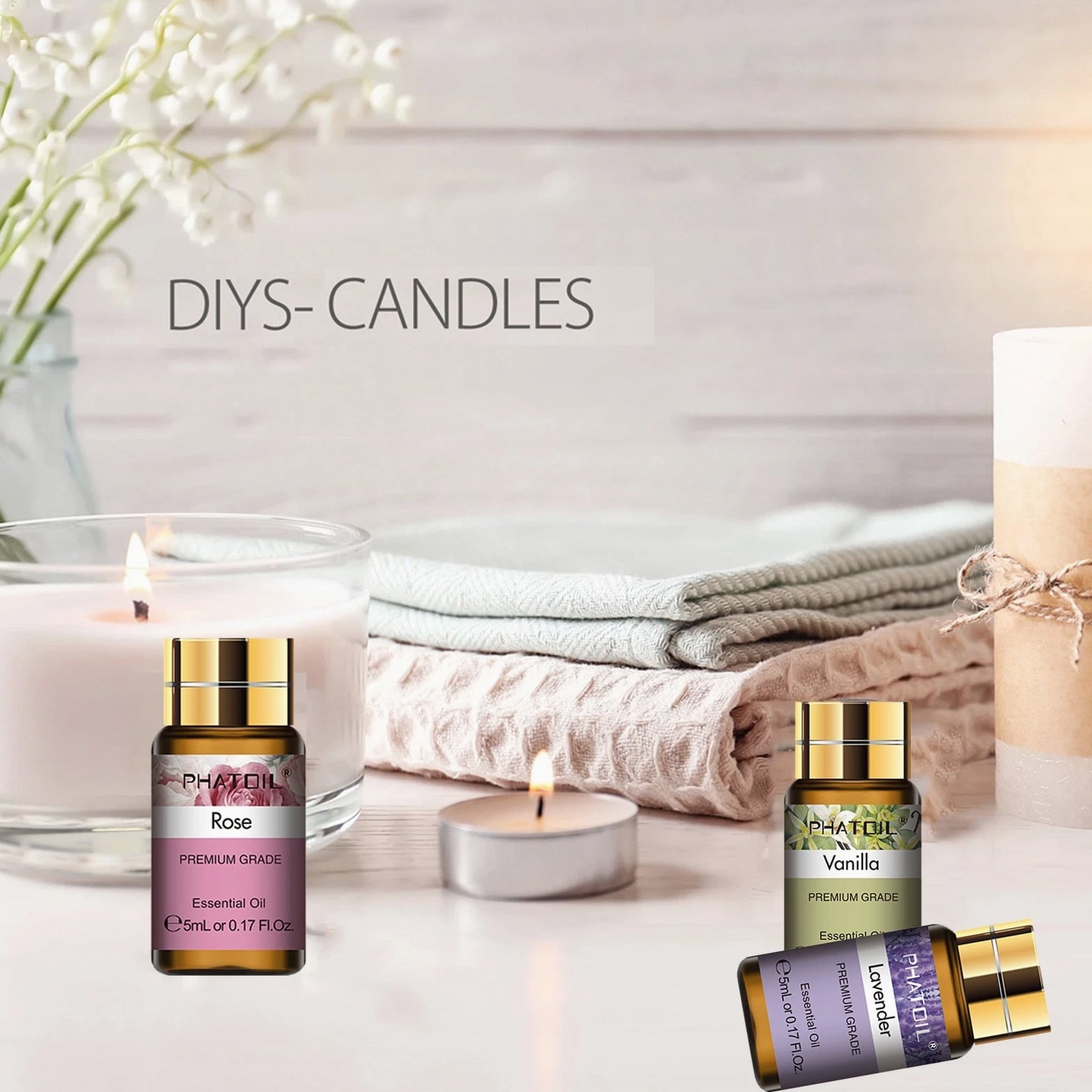 Pure Essential Oils Set 15x 5ml - for Diffusers, Home Care, Candle Making
