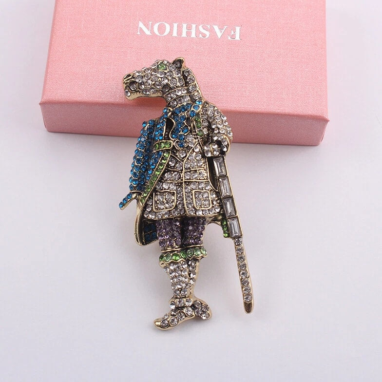 fashion horse rider shield brooch, men's women's clothing accessories pins