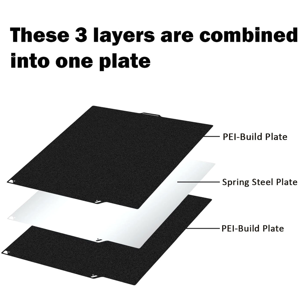Build Plate PEI for 3D Printer Textured Double Sided Heated Steel Sheet