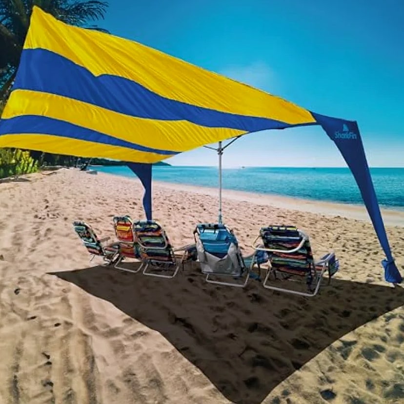 Shark Fin Shade Beach Tent UPF 50+ Wind Sun Canopy