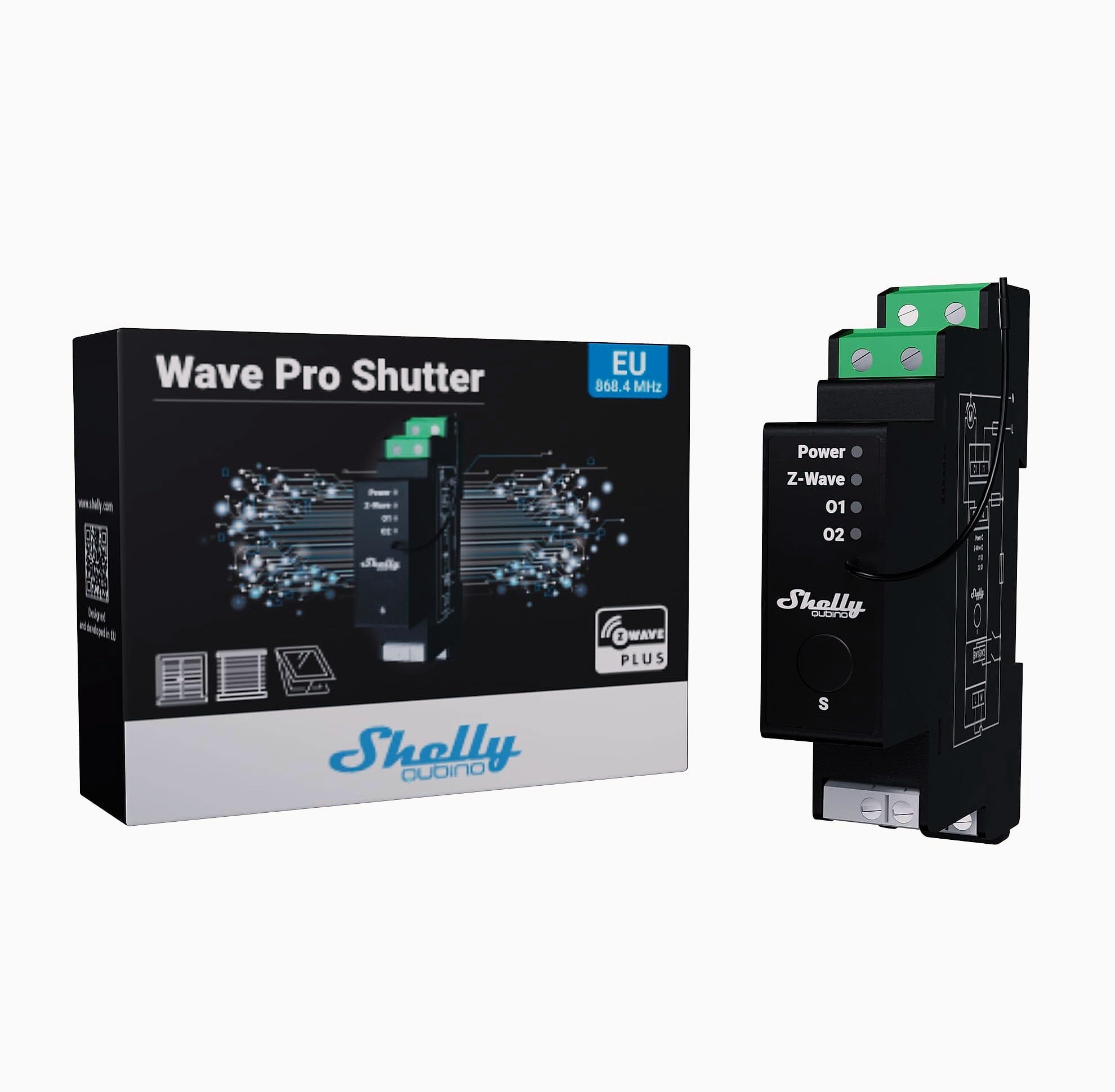 Shelly Wave Pro 2PM Z-Wave Smart Switch 2-Channel DIN Rail
