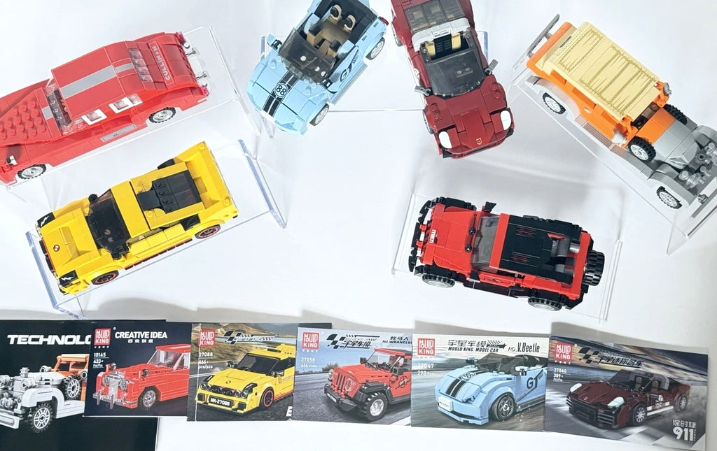 Mould King Car Set Bundle - Built w/ Manuals, Classic Sports Lot 6