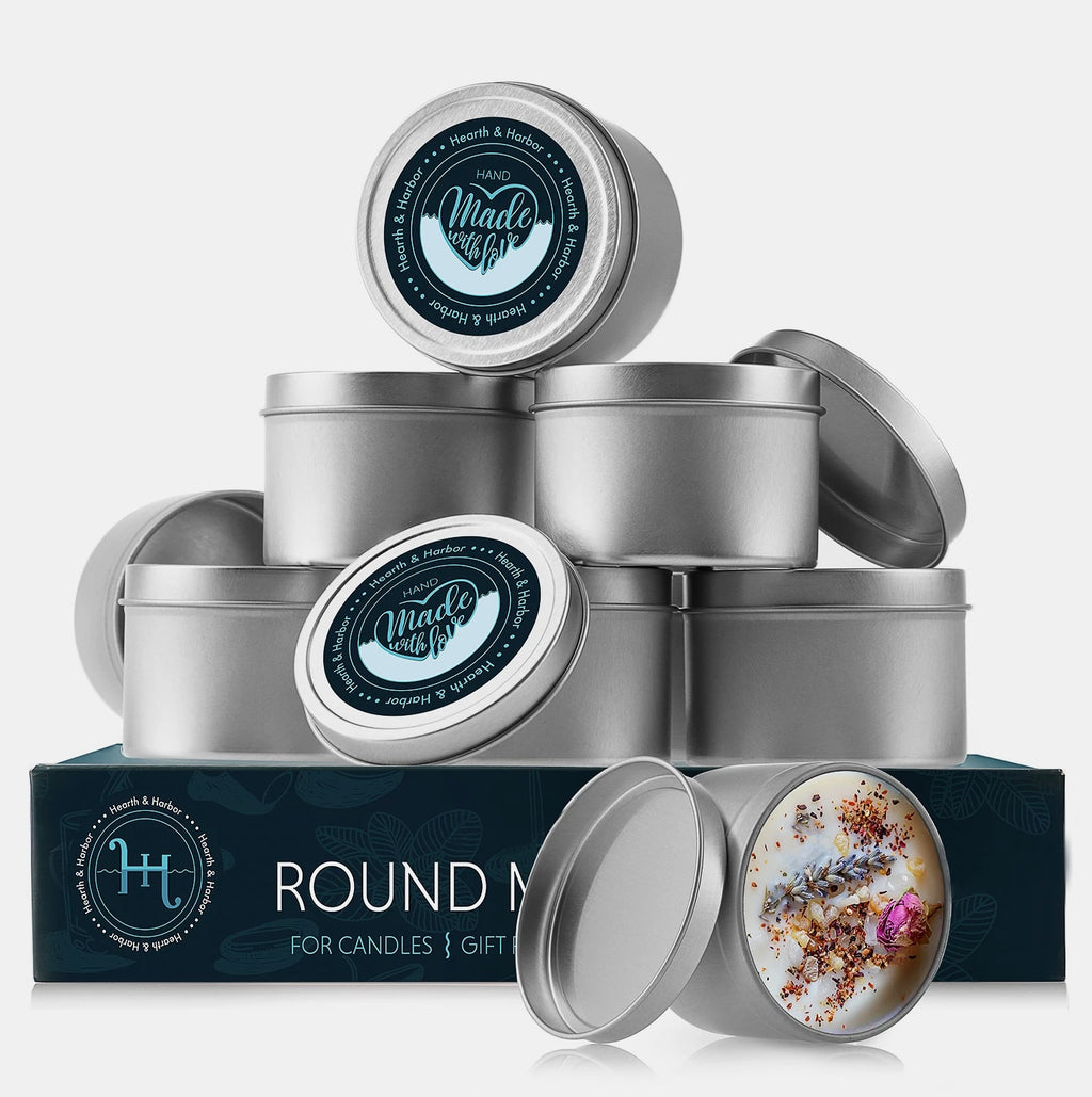 Candle Tins with Lids Metal Jars for Candles with Custom Sticker for Lids