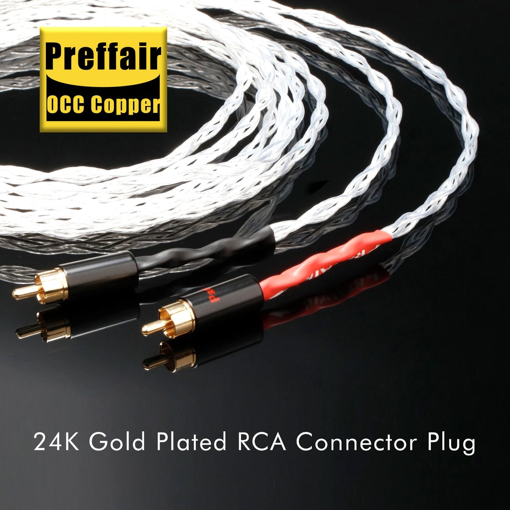 OCC Silver Plated HiFi RCA Cable Audio Cable Amplifier CD Adapter Signal Wire
