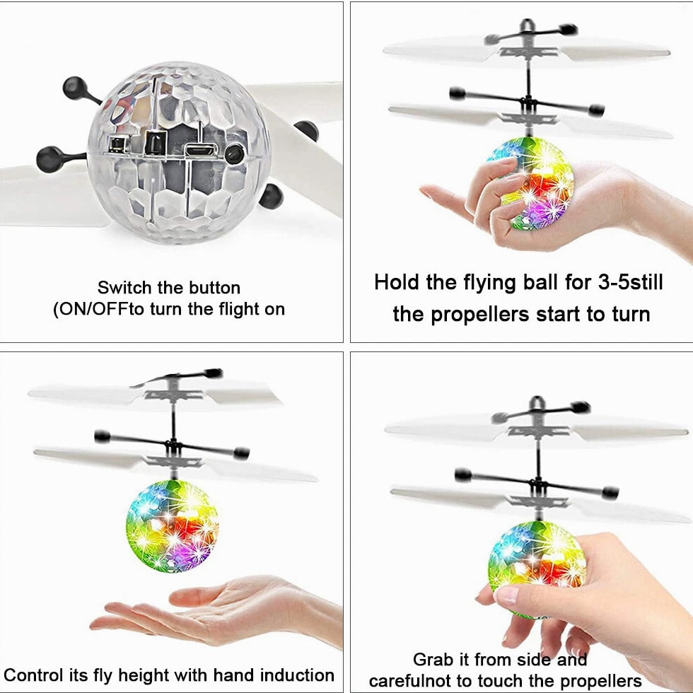 Toys for Boys Flying Ball LED 3 4 5 6 7 8 9 10 11 Year Old Kids Birthday Gifts