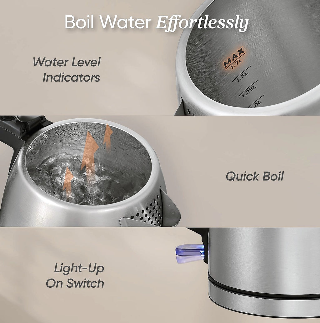 Cosori 1.7L Electric Kettle, Stainless Steel, 1500W Fast Boil