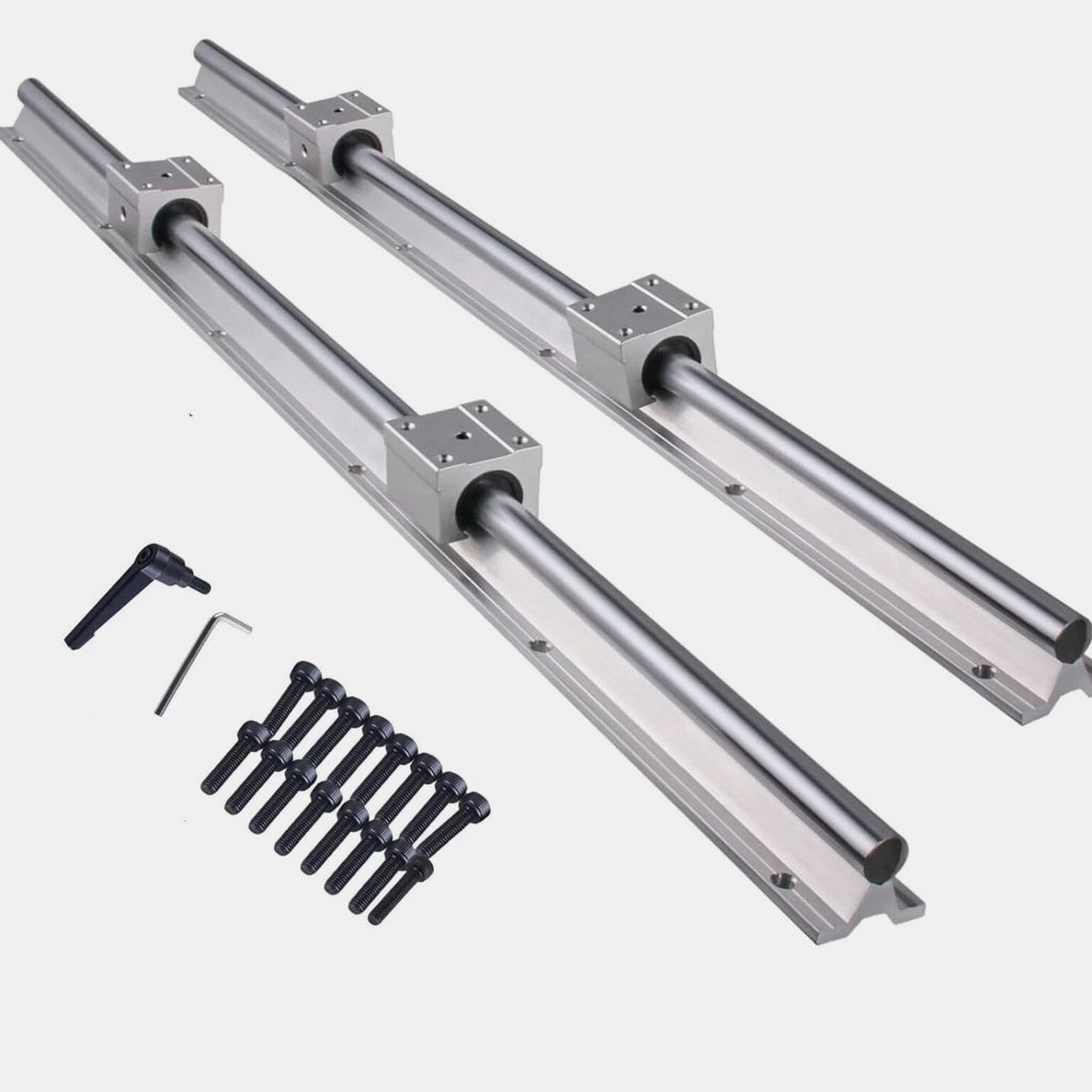2Pcs SBR12/16/20 Linear Rail Shaft 300mm~1500mm+4 Pcs SBR12/16/20 Bearing Block