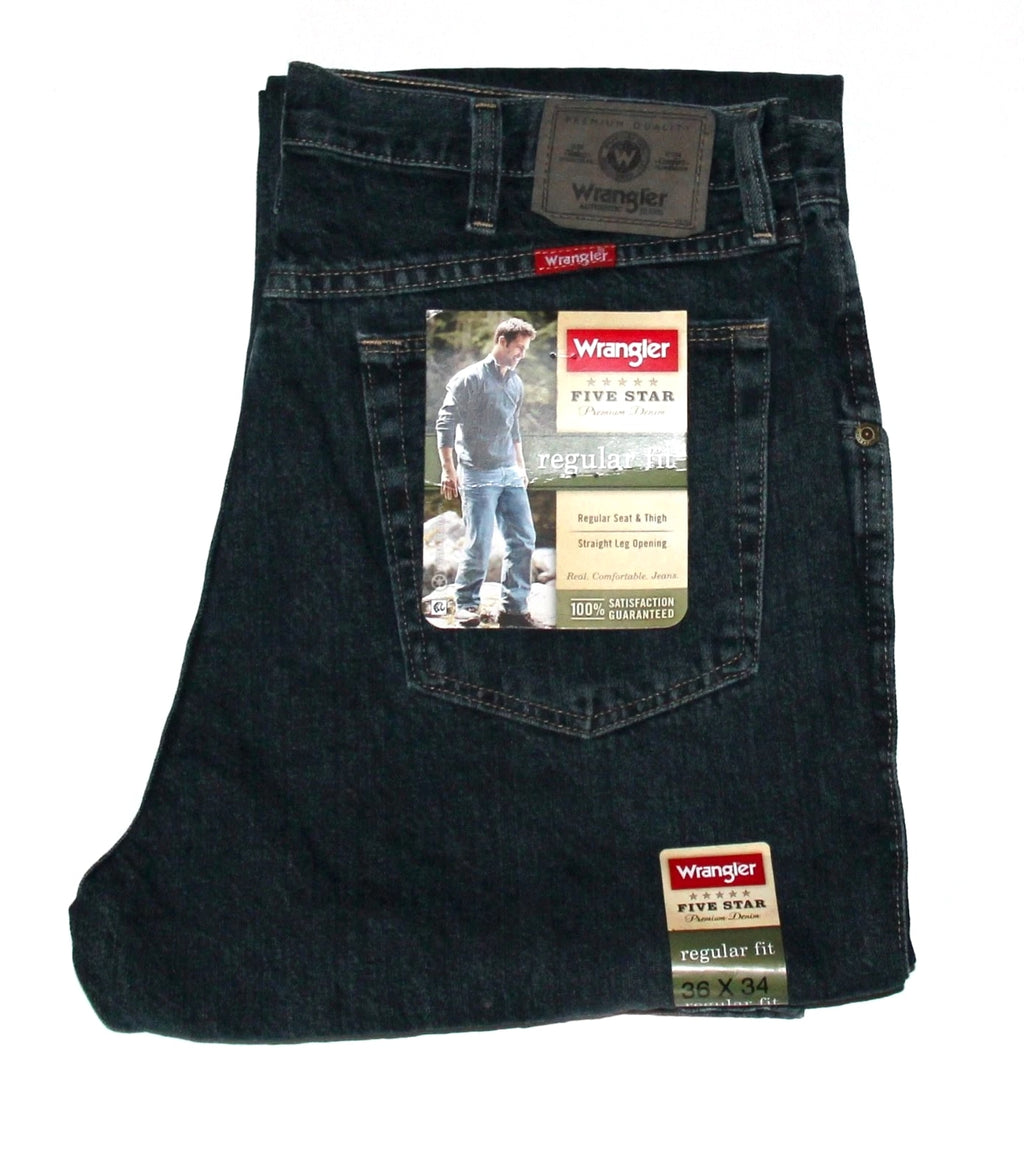 New Wrangler Five Star Regular Fit Jeans Men’s Sizes Five Colors 100% Cotton