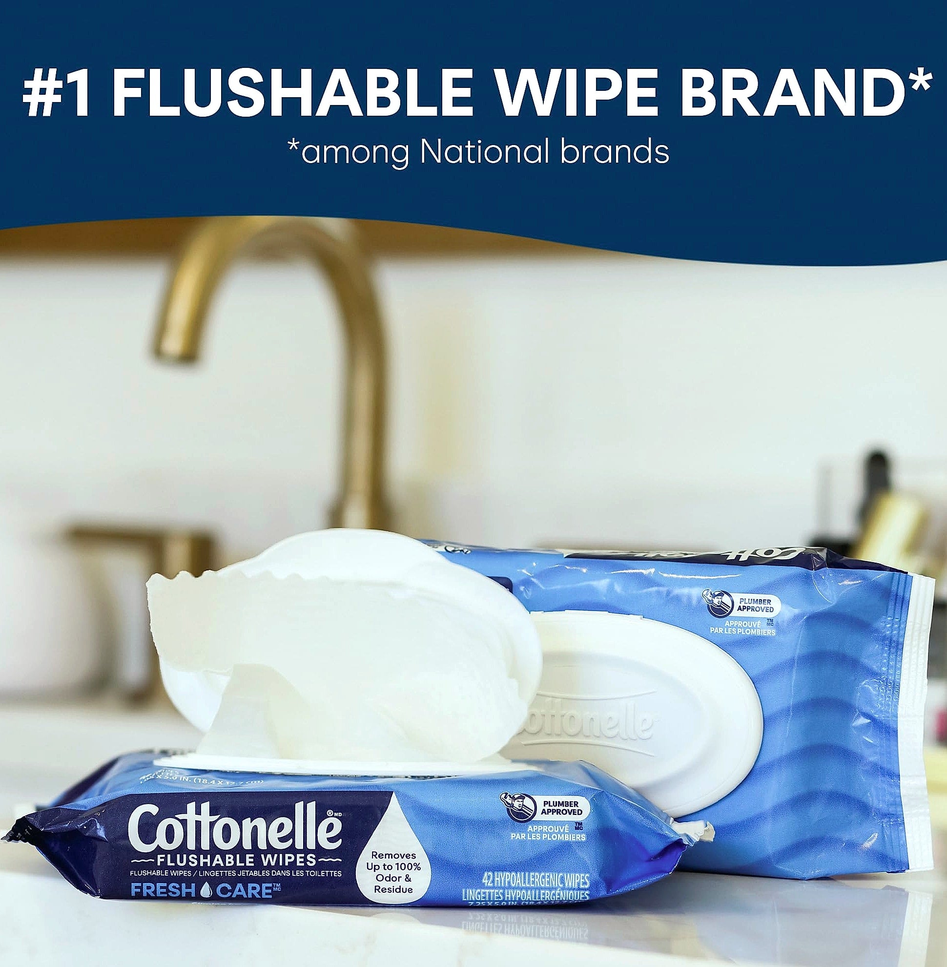 Cottonelle Fresh Feel Flushable Wet Wipes, 8 Packs