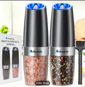 2 Pcs Gravity-sensing Electric Salt & Pepper Grinder Set, Battery-powered LED