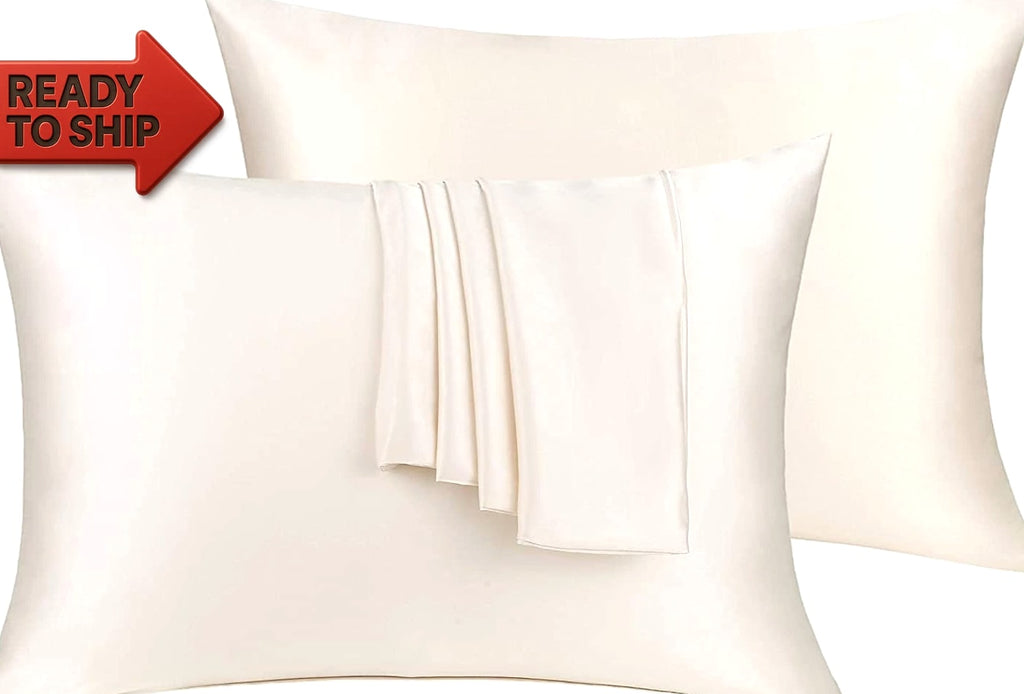 Natural Silk Pillowcase Set of 2 for Hair &Skin - Both Sides 19 Momme 600 Threa