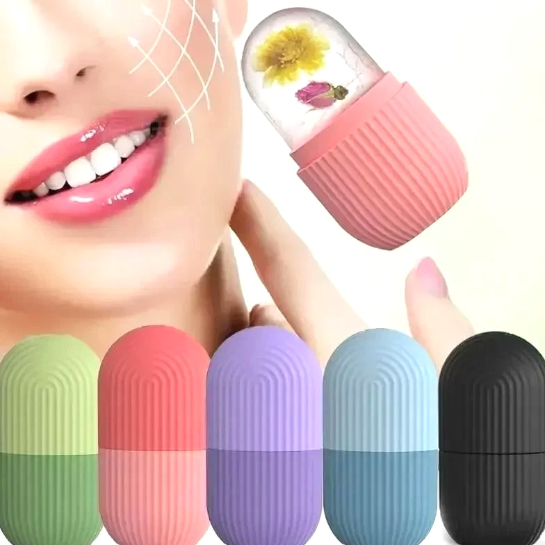 Reusable Silicone Ice Roller for Face & Eyes - Puffiness Reducer Facial Massage