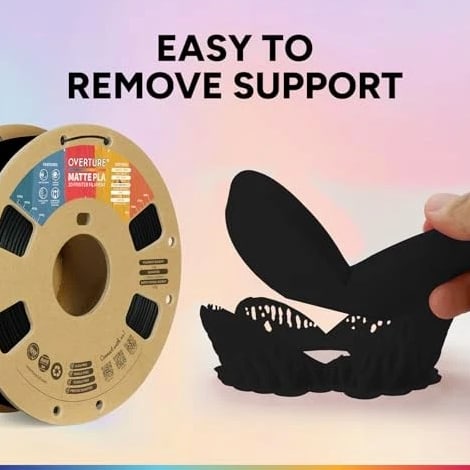 OVERTURE PLA Matte 3D Printer Filament 1.75mm, PLA 1kg Cardboard Spool (2.2lbs),