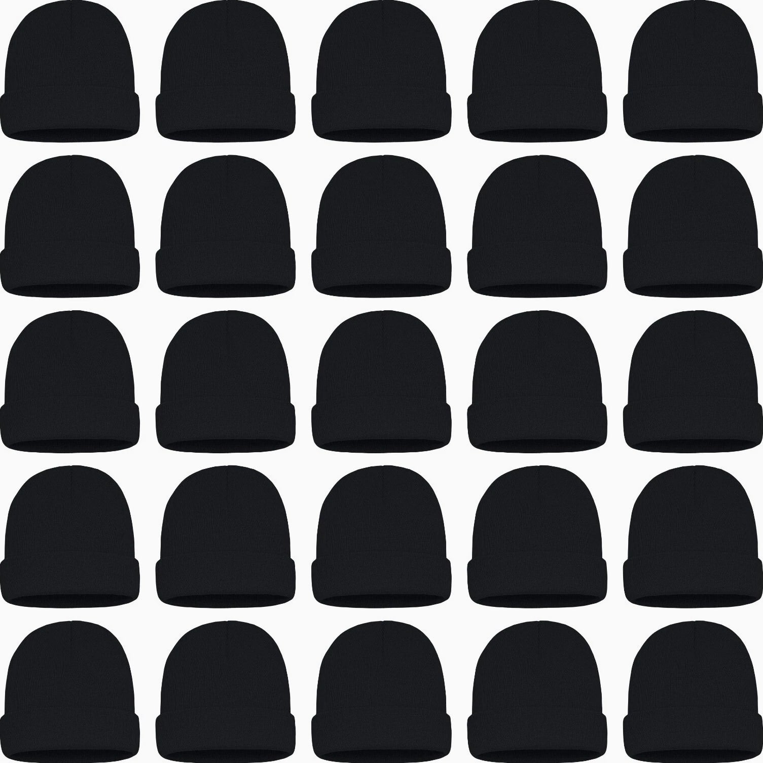 25 Pack Winter Beanie Hats, Unisex Thermal Toboggan Cold Weather Skully Caps