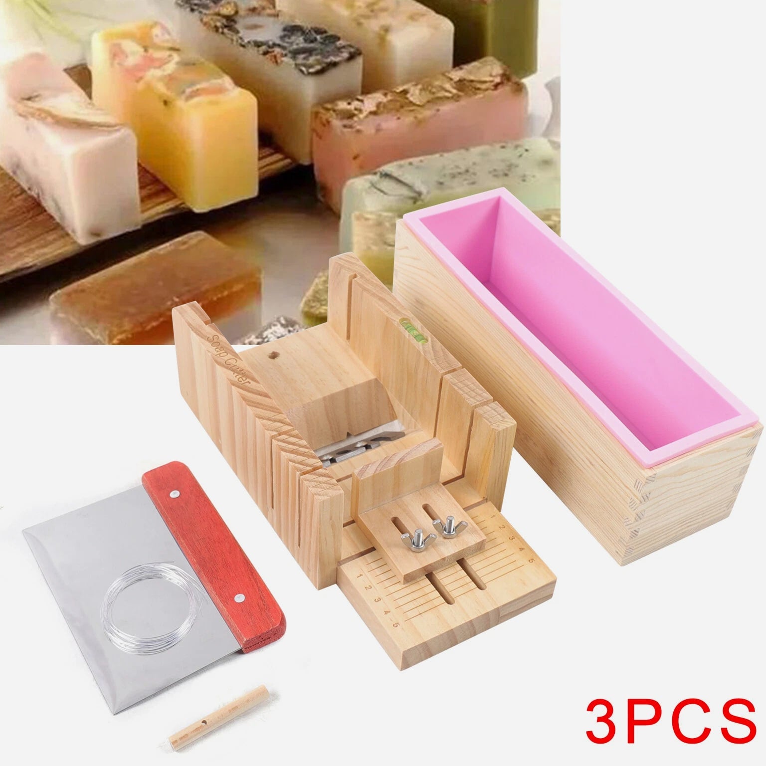 Pro Soap Making Supplies Kit - 3 Pcs Set Soap Tools Cakes Mold Handmade DIY