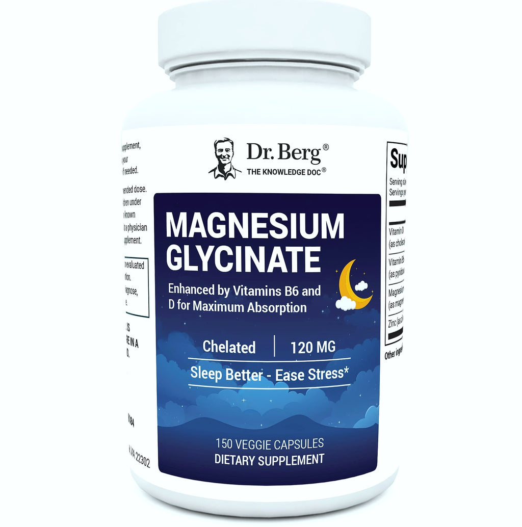 Dr. Berg Magnesium Glycinate 150ct Sleep Support Supplement