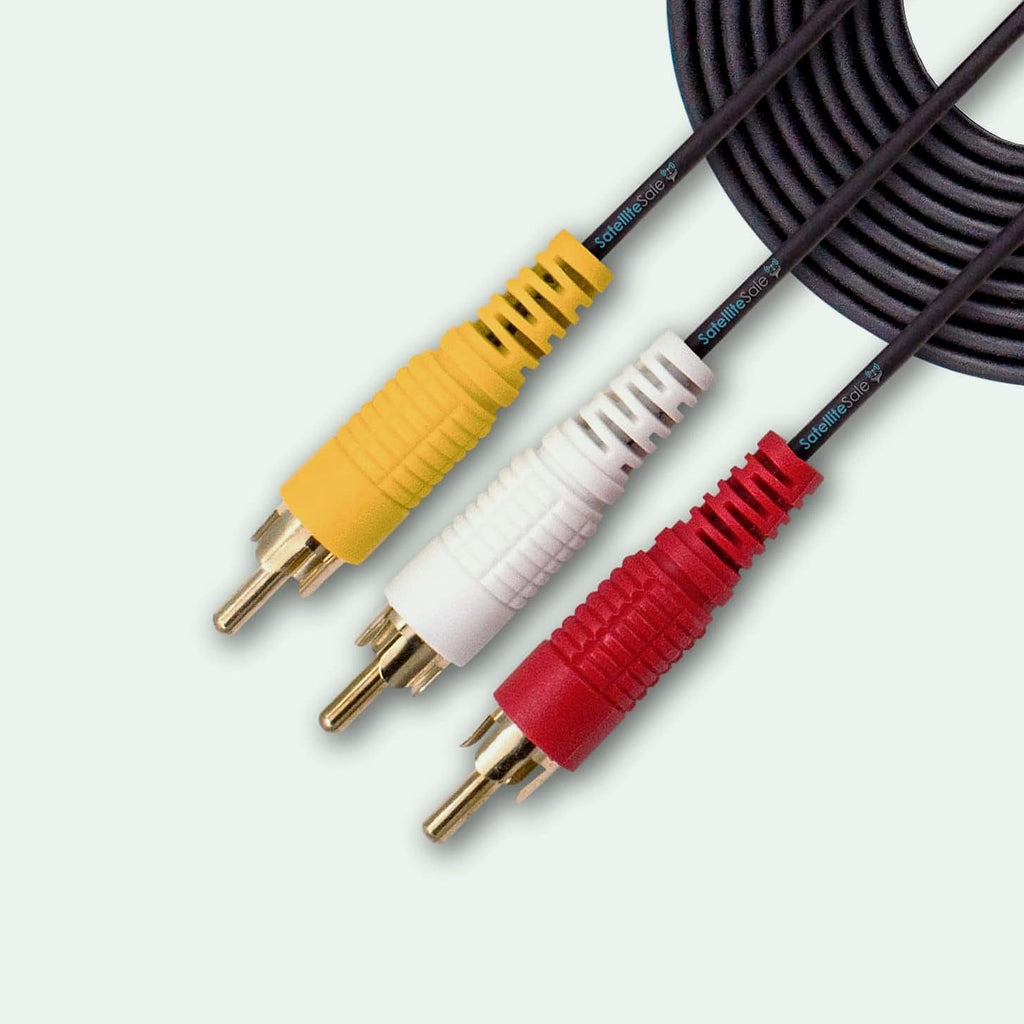 SatelliteSale 3 Male to 3 Male RCA Audio Video Cable 6ft