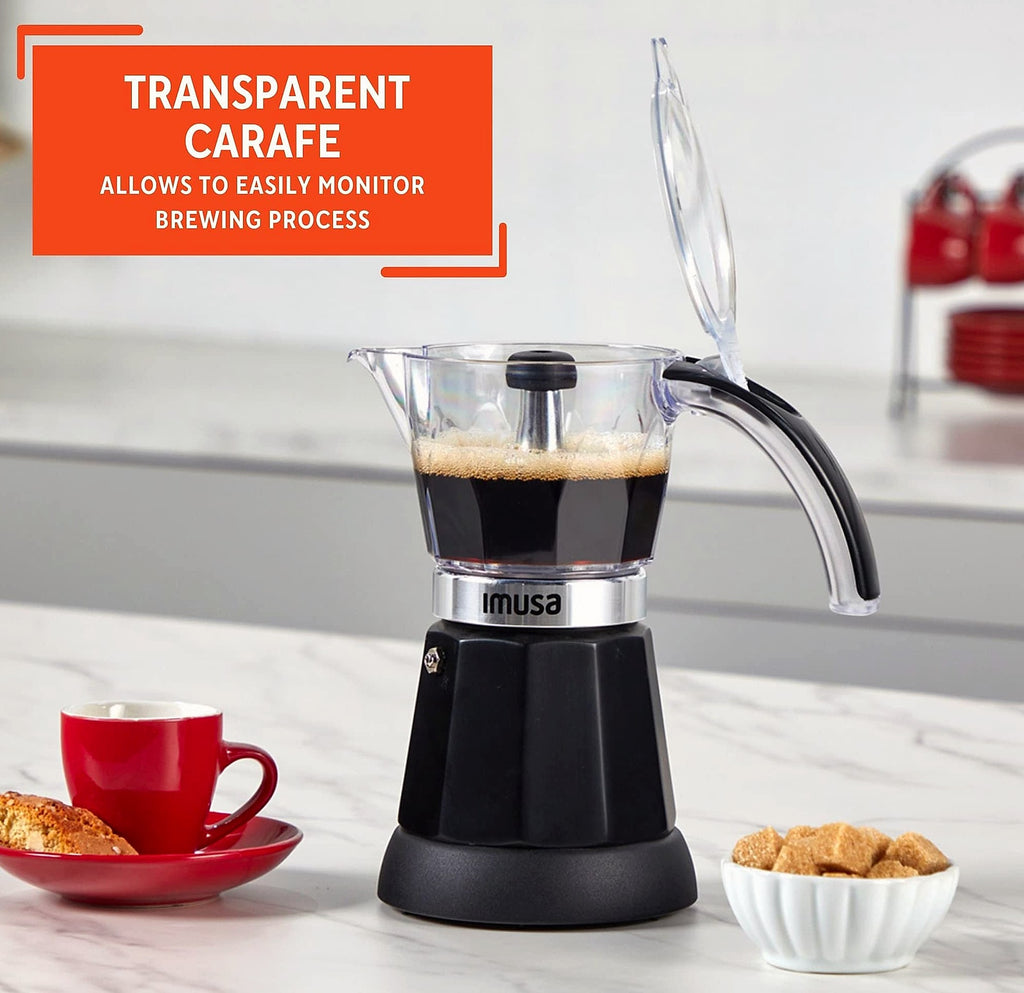 Imusa Electric Espresso Maker, 6 or 3 Cup Moka Coffee Machine