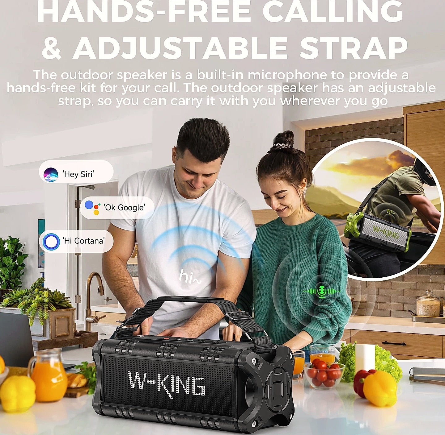 W-King D8 Bluetooth Speaker 50W IPX6 Waterproof Portable
