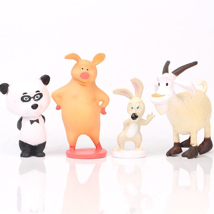 10 PCS Masha and The Bear Action Figures Set Party Toys Dolls Gift Cake Toppers