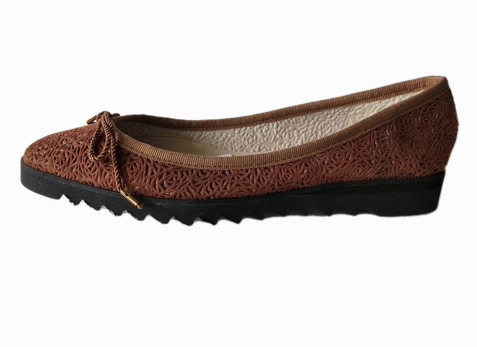 Paul Mayer Attitudes Lazer Cut LUXE London Brown Suede Ballet Flats 8