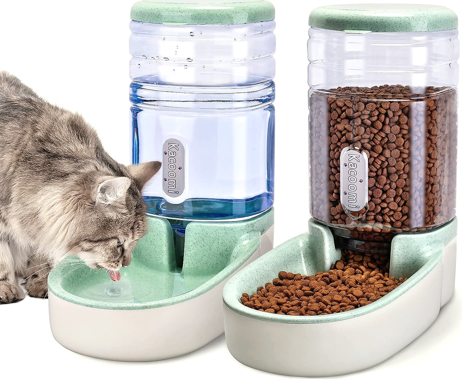 Kacoomi Automatic Pet Feeder and Water Dispenser Set, 1 Gallon