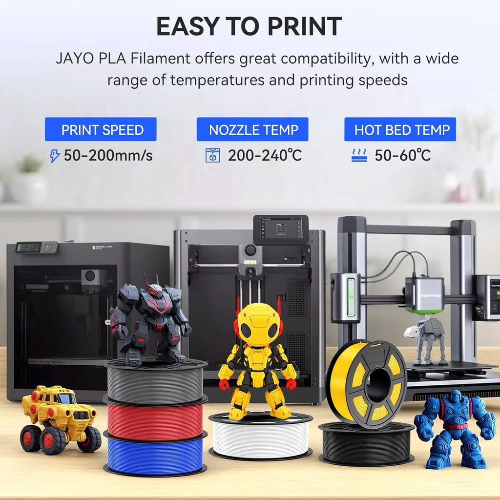 JAYO 10KG/20KG PLA Meta PETG PLA+ SILK ABS 3D Printer Filament 1.75mm 1.1KG LOT