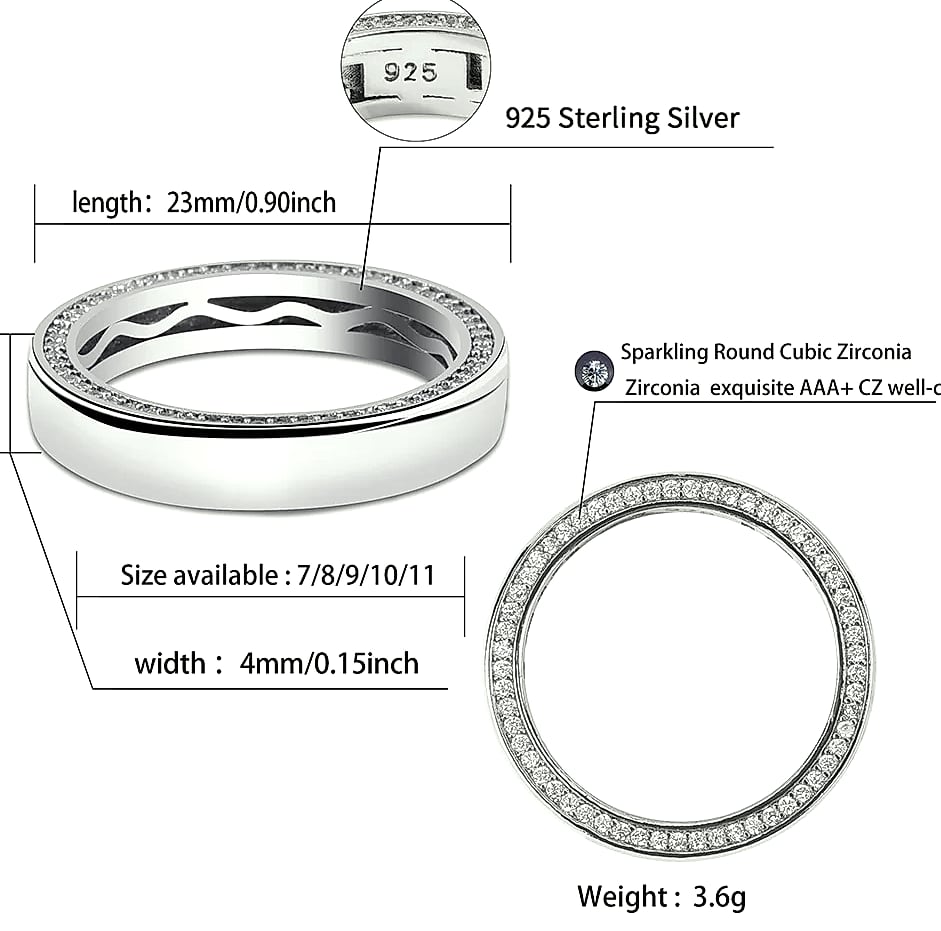 TOPGRILLZ Couple Rings 4mm/6mm 925 Sterling Silver