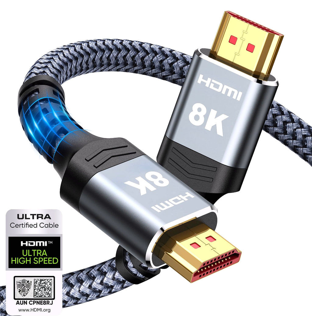 Highwings 8K HDMI Cable 48Gbps 6.6ft Braided
