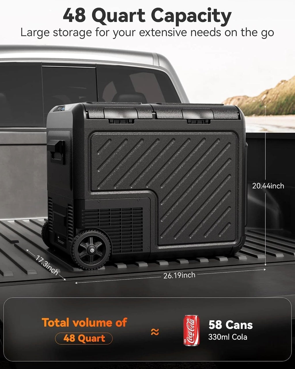 WOLFBOX 39/48/58qt Portable Freezer Fridge Cooler Car Camping Truck Refrigerator