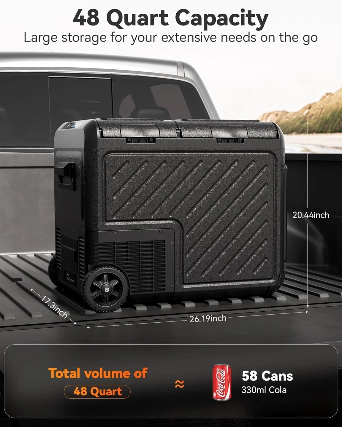 WOLFBOX 39/48/58qt Portable Freezer Fridge Cooler Car Camping Truck Refrigerator