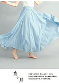 28-Color Mori Girl Cotton Linen A-line Long Skirt