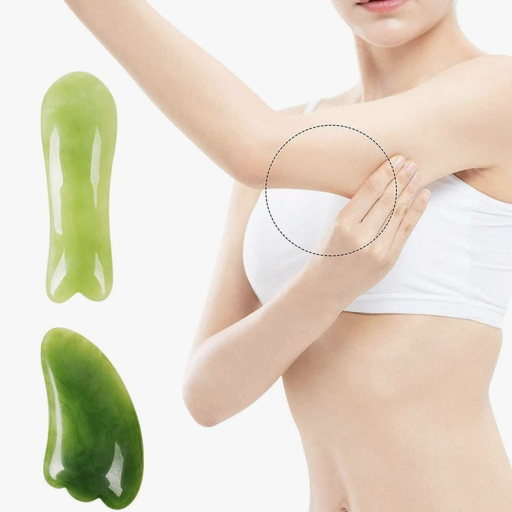 7 Pcs Jade Gua Sha Board Beauty Facial Roller Set Natural Face Neck Massager Tool