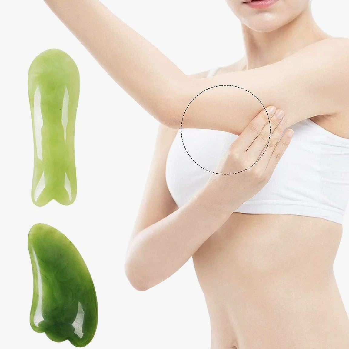 7 Pcs Jade Gua Sha Board Beauty Facial Roller Set Natural Face Neck Massager Tool