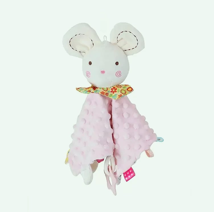 Datgo Elephant Baby Comforter Blanket with Rattle Toy