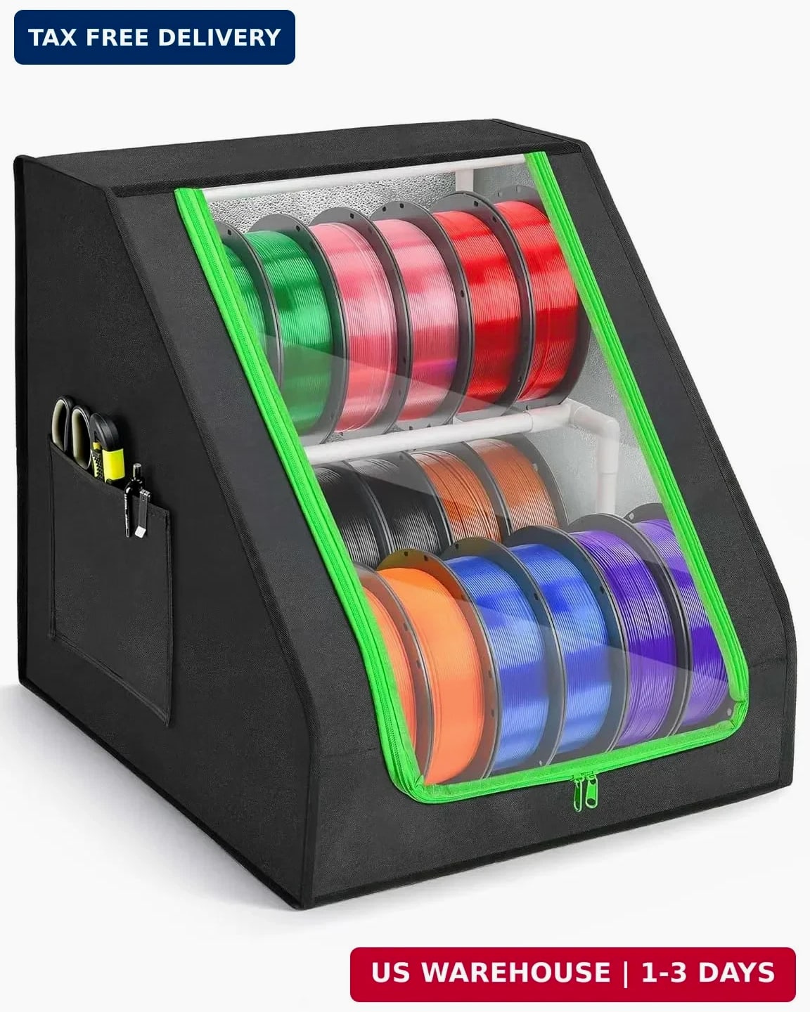3D Printer Filament Storage Box – Holds up to 21 Spools, 2-Tier Filament Rack an