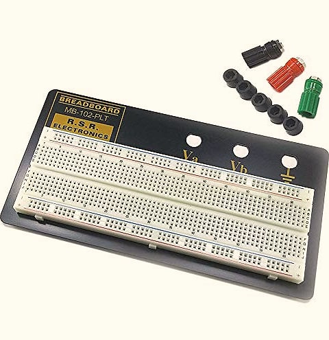 EX ELECTRONIX EXPRESS Solderless Breadboard with Backplate, 3 Binding Posts, 830 Tie Points