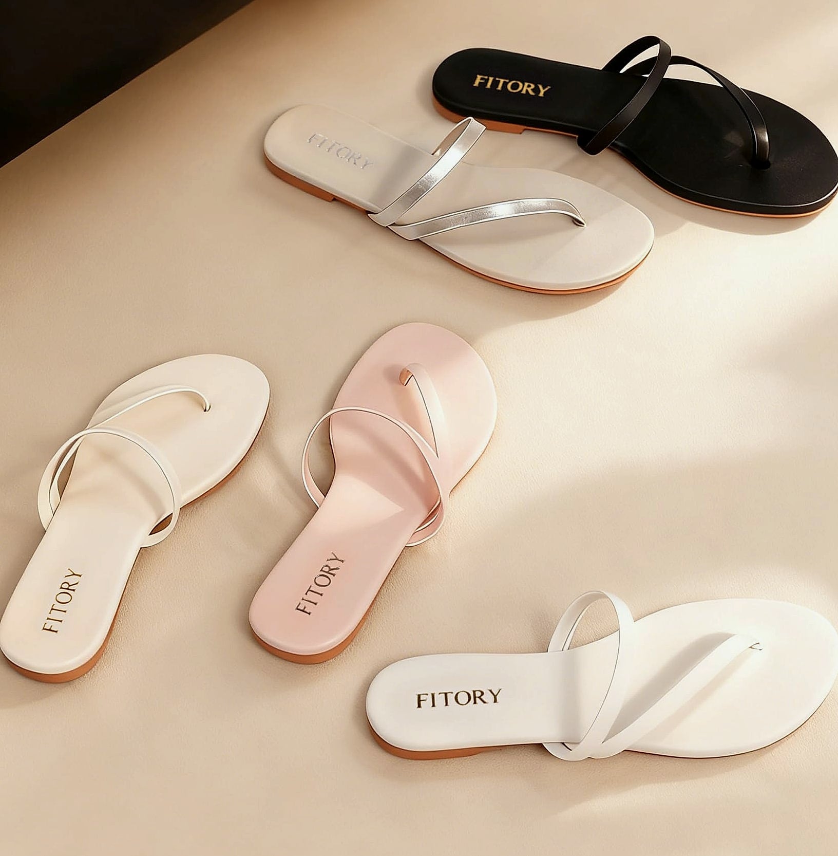 FITORY Women's Flip Flops Strappy Sandals Size 6-11