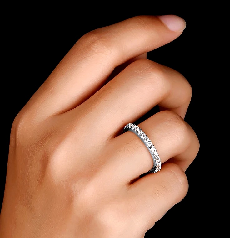 LESF 925 Sterling Silver Geometric Stackable Ring