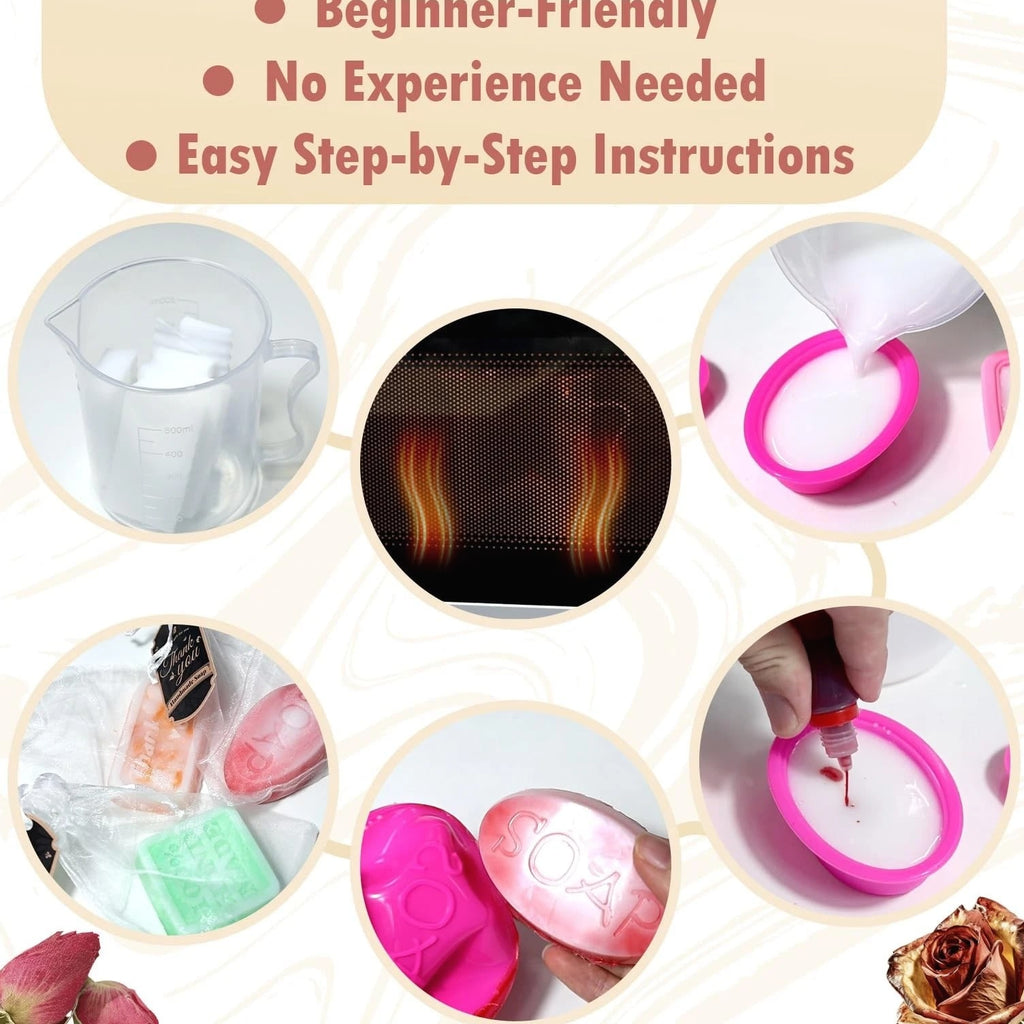 Soap Making Kit for Adults - Melt and Pour Supplies with Shea Butter