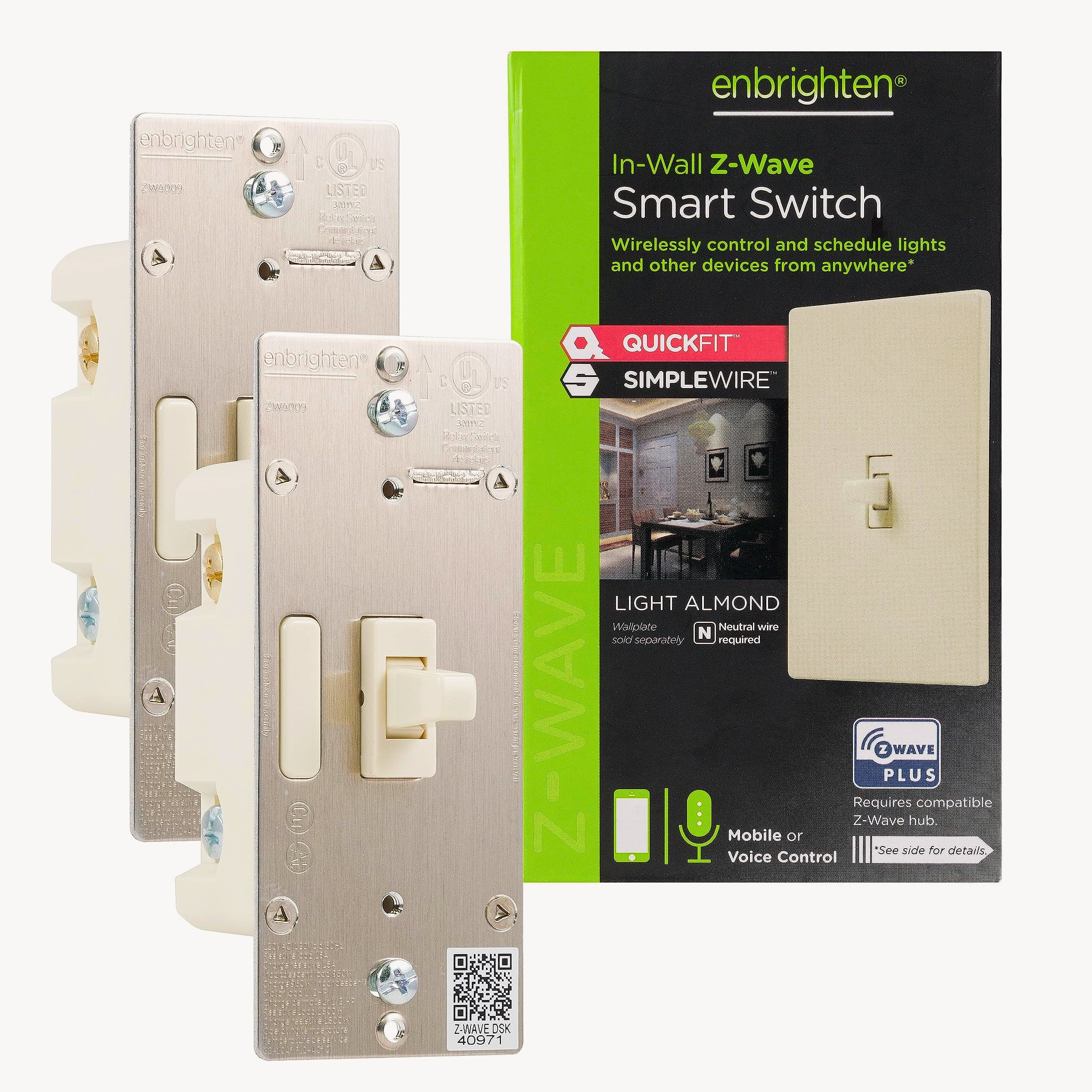 Enbrighten Z-Wave Plus Smart Light Switch 3-Way Ready 2 Pack