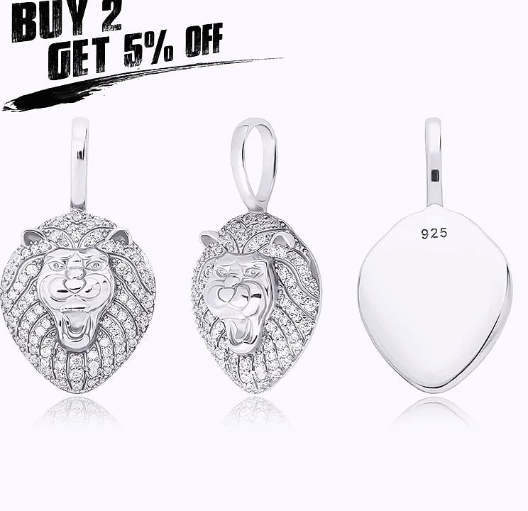 JINAO 925 Sterling Silver Lion Pendant Necklace