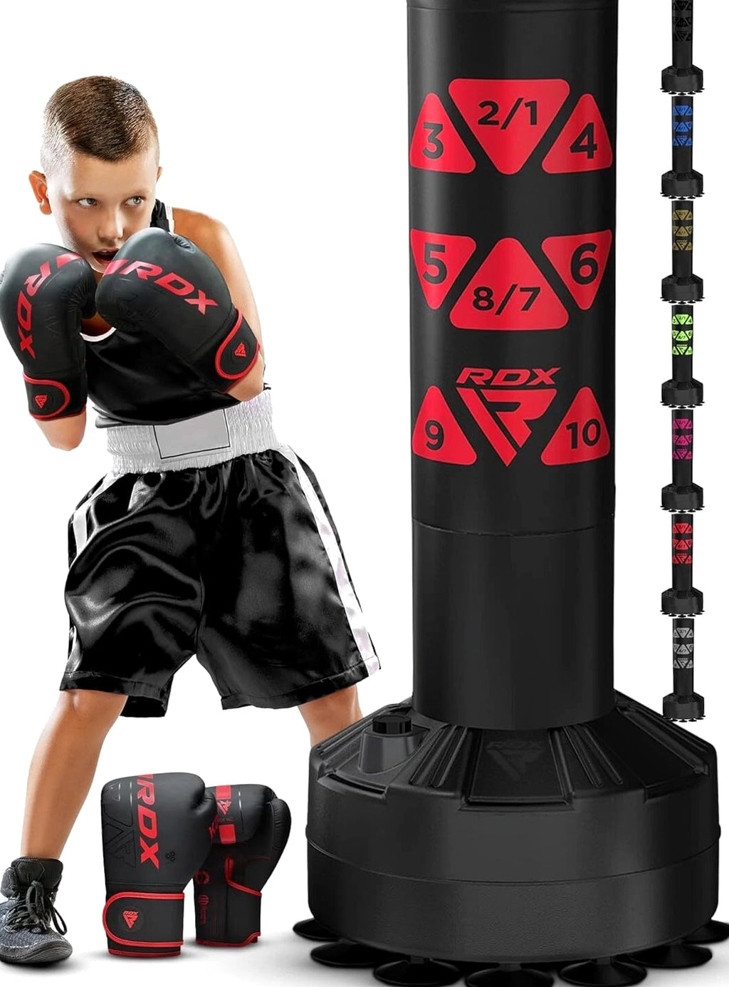 RDX Kids Punching Bag with Gloves, 4FT Heavy Free Standing Junior Punch Bag