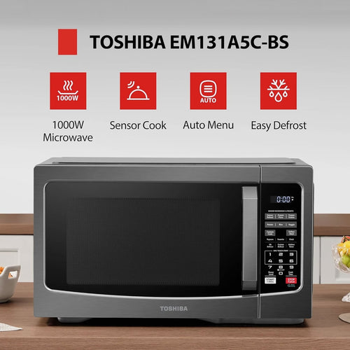1.2 Cu Ft 1000 Watt Countertop Microwaves Ovens Smart Humidity Sensor 10 Levels