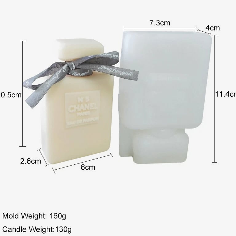 3D Candle Molds Silicone Pillar Soap Perfume Bottle DIY Wax Moulds Holiday Gift