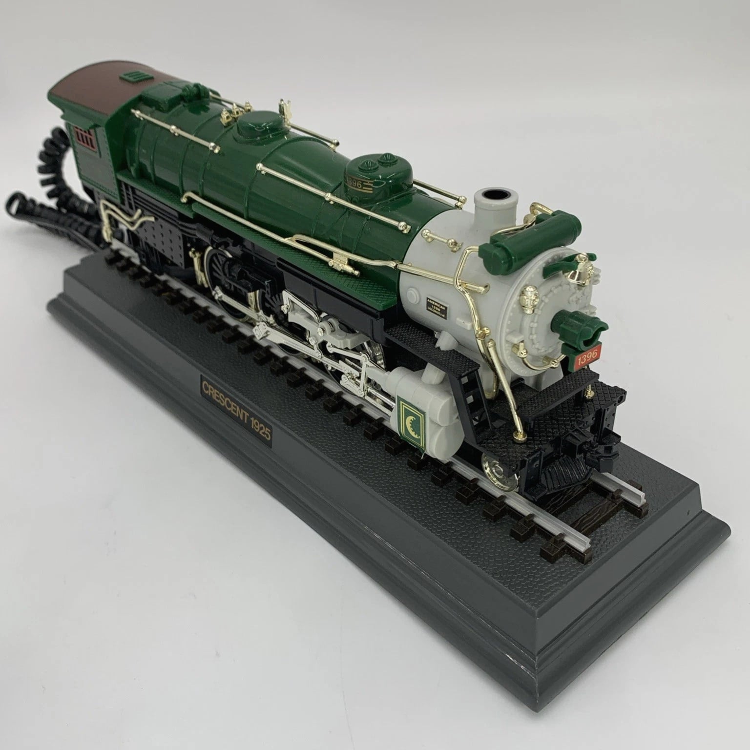 Vintage Telemania Crescent 1925 Train Desk Telephone Steam Locomotive - UNTESTED